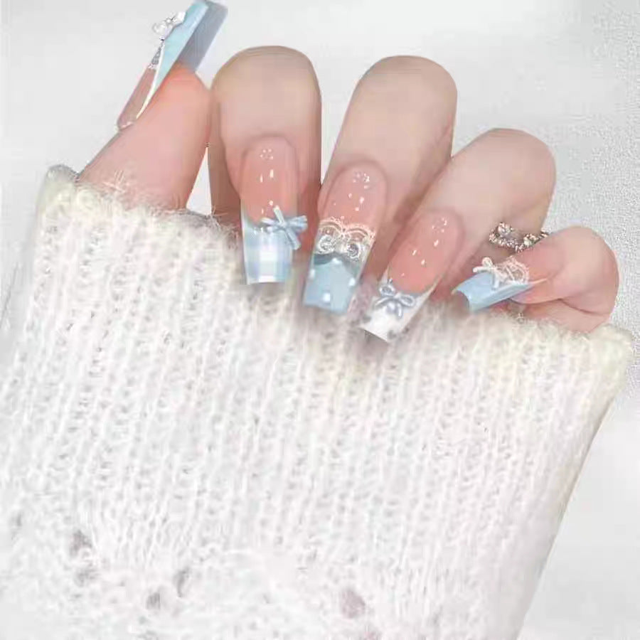 Decorative Ribbon Bow Press-On Nail Set Bowlift