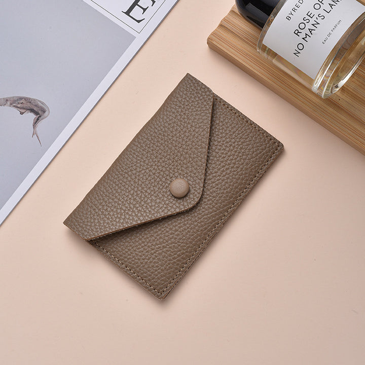 Compact Textured Leather Cardholder Bowlift