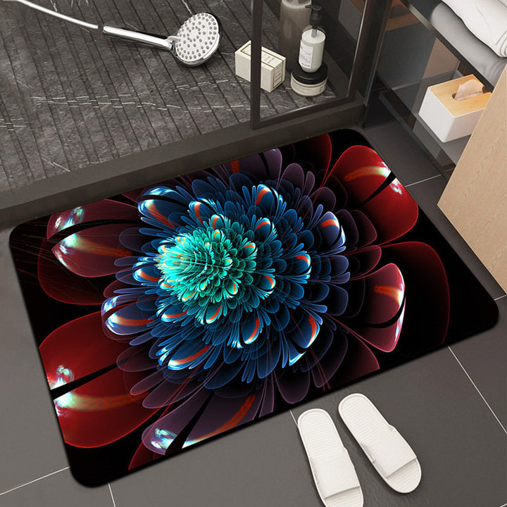 Floral Design Memory Foam Bath Mat Bowlift