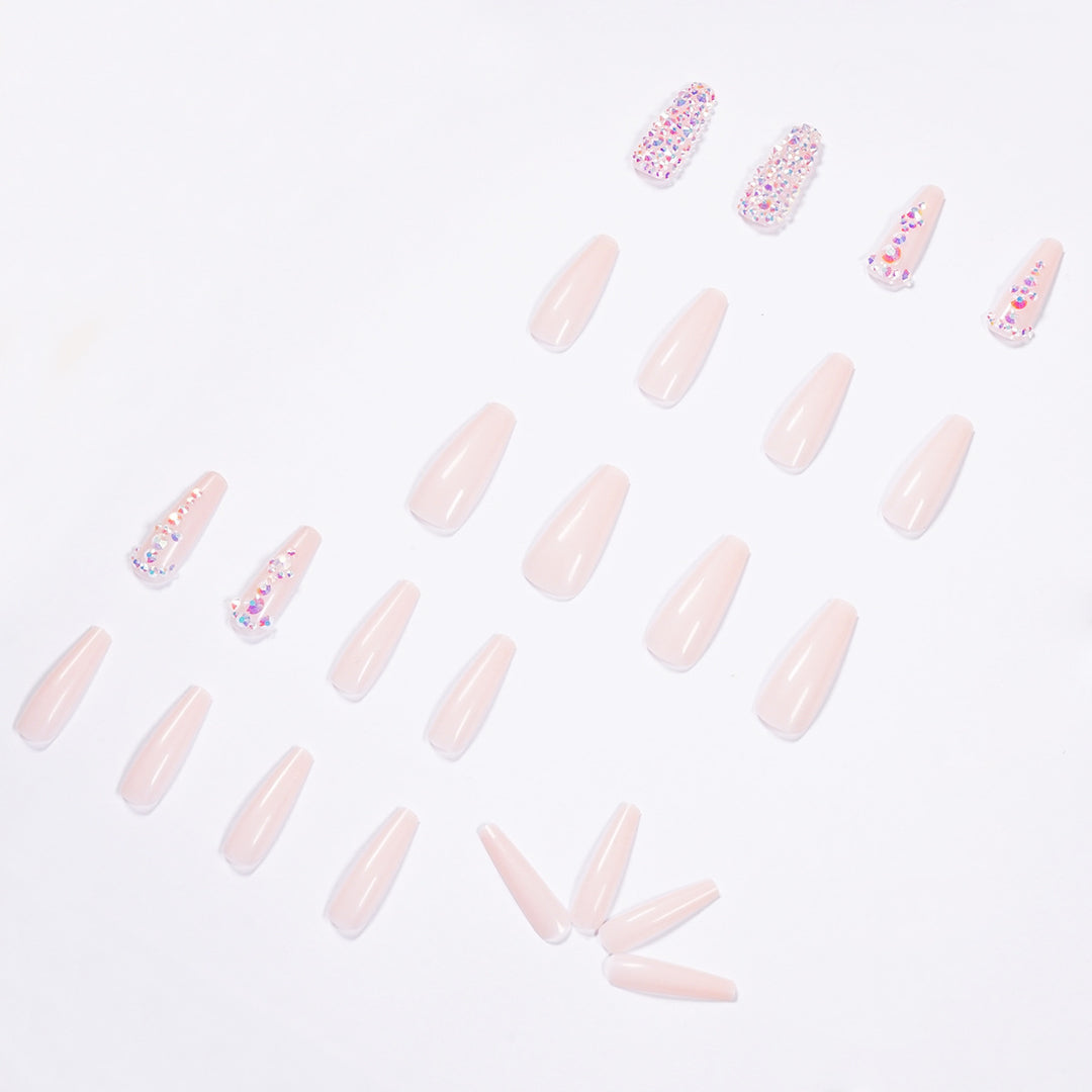 Glamorous nail extensions with rhinestone accents Bowlift