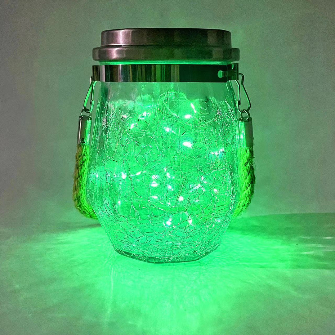 BowLift | Contemporary Creative Crackle Glass Bottle Star Decor LED Solar String Light For Outdoor Patio