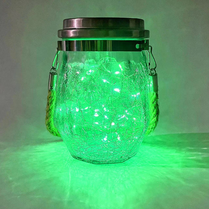 Contemporary Creative Crackle Glass Bottle Star Decor LED Solar String Light For Outdoor Patio | Bowlift