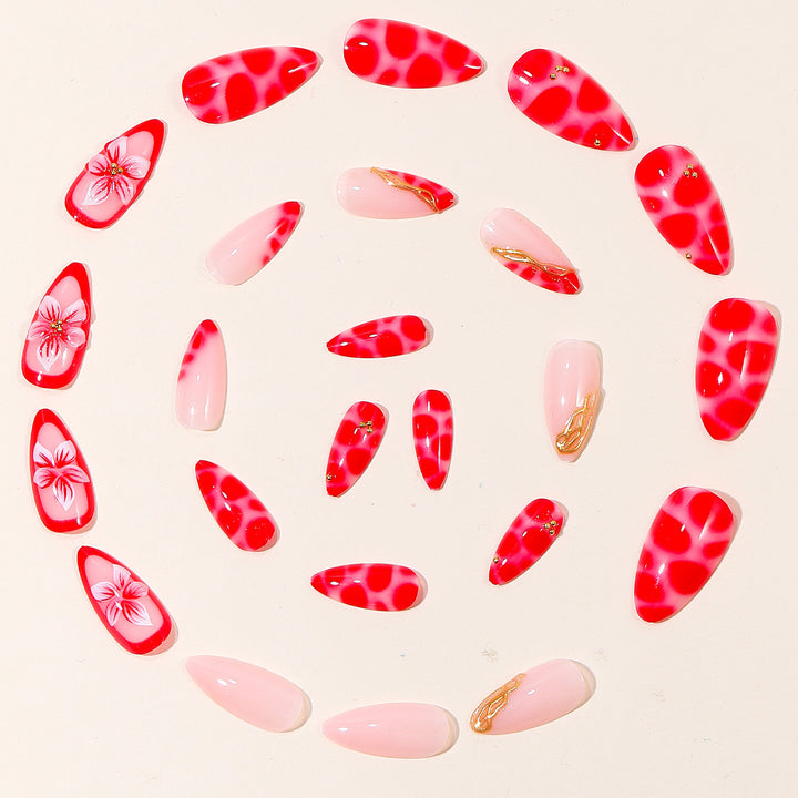 Floral Acrylic Nail Art Extensions Bowlift