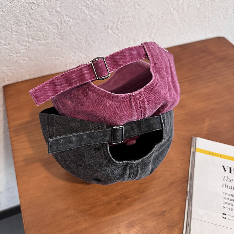 Women's Distressed Denim Adjustable Cap Bowlift