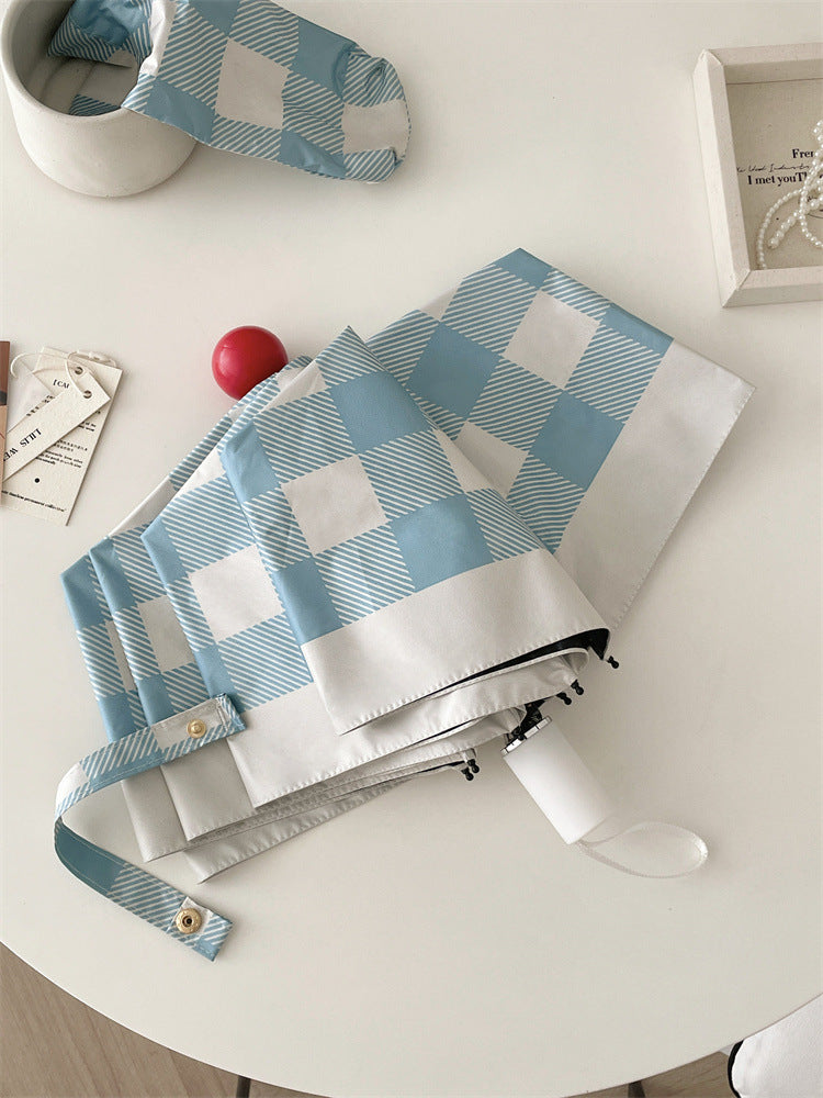 Ladies Foldable Umbrella with Double-layer Protective Structure Bowlift