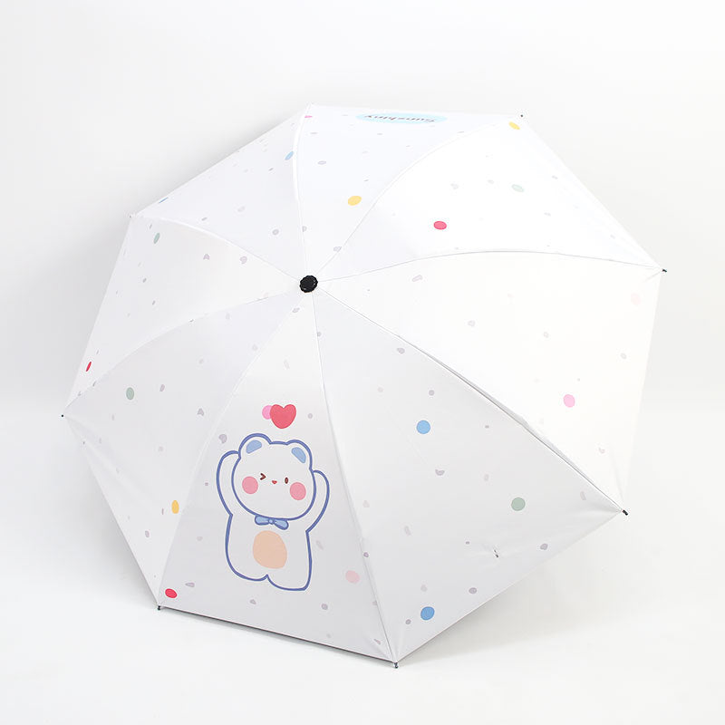Ladies Folding Umbrella with Cute Animal Design Bowlift