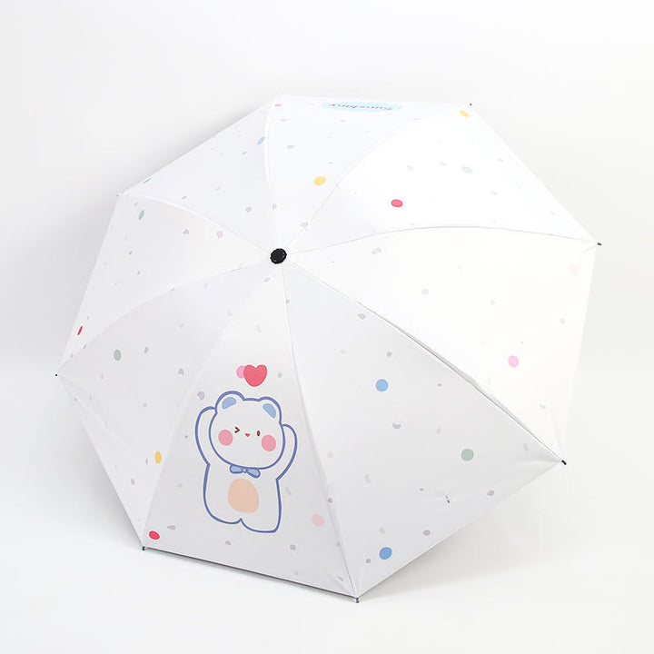 Ladies Folding Umbrella with Cute Animal Design Bowlift