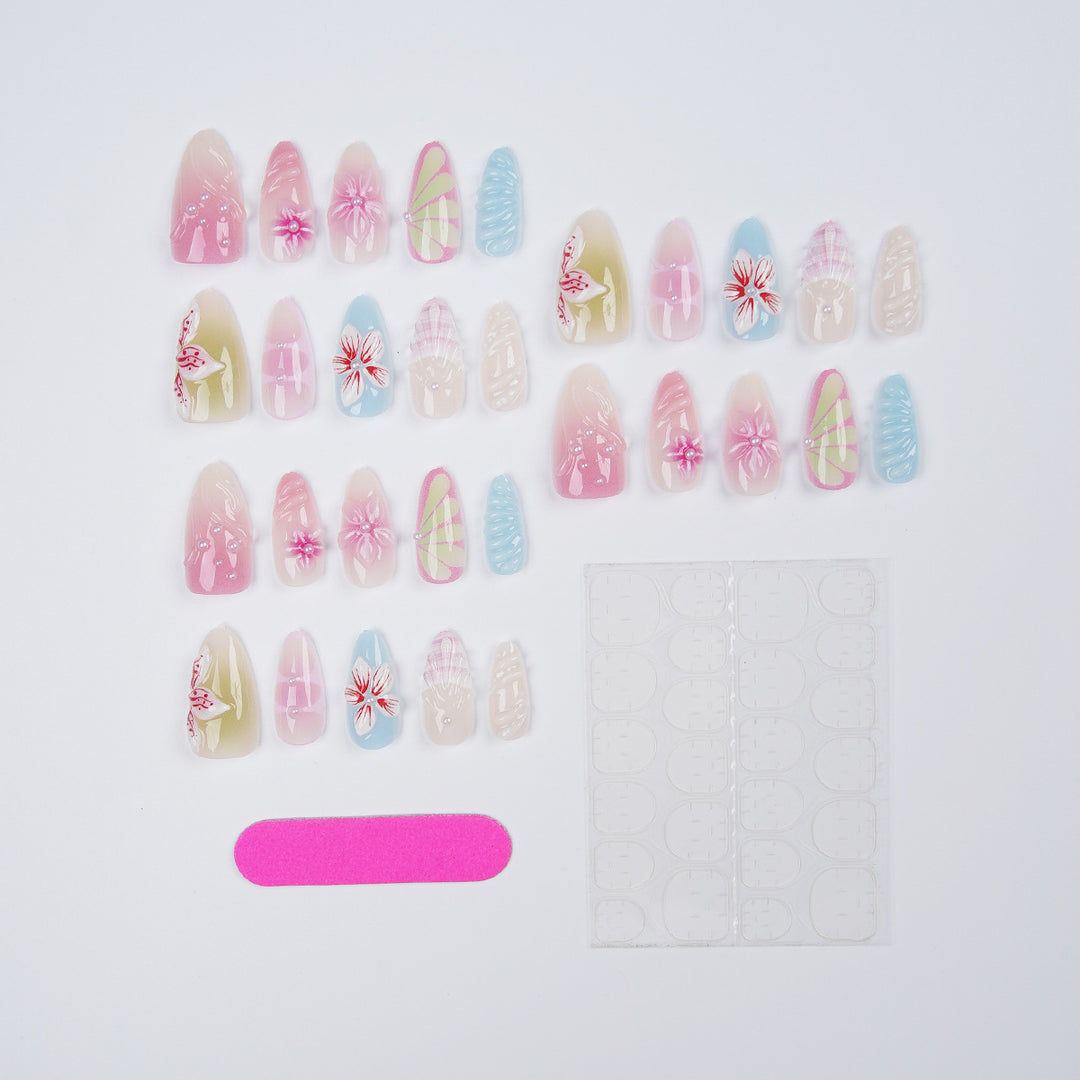Artificial Flowers Nail Set Bowlift