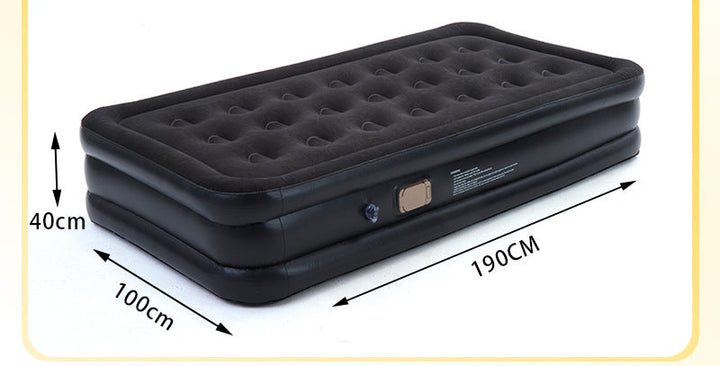 automatic inflate double flocked air mattress with integrated electric pump and raised edge comfort Bowlift