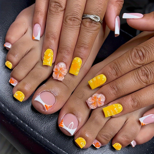 Tropical Floral Nail Art Set Bowlift