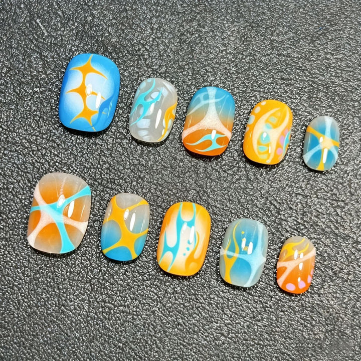 Artistic Coffee-Inspired Press-On Nail Art Set Bowlift