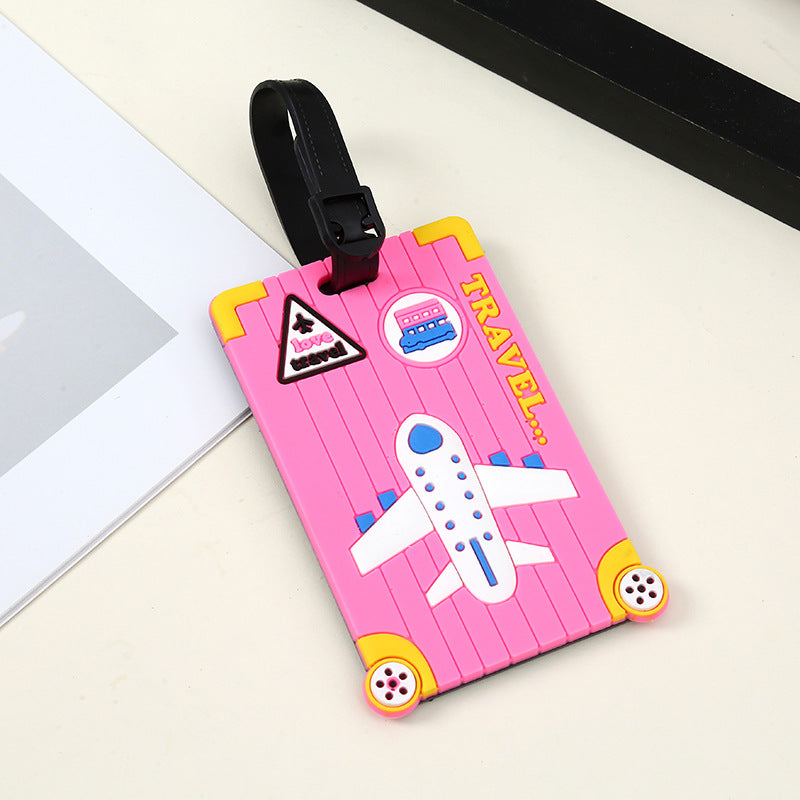silicone travel luggage tag world map airplane design with adjustable strap Bowlift