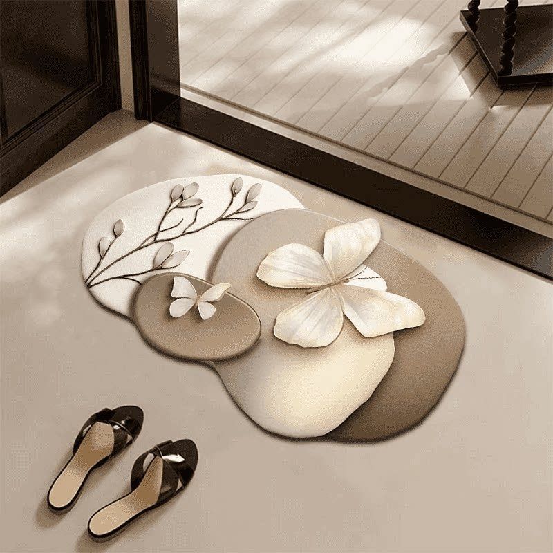 Decorative 3D Rose and Butterfly Mat