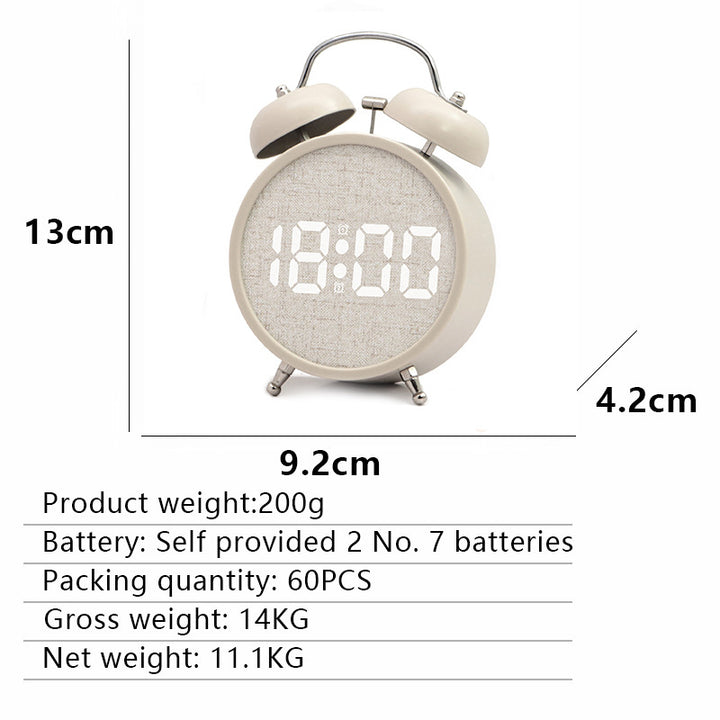 Digital Alarm Clock in Modern Design with Large LED Display Bowlift