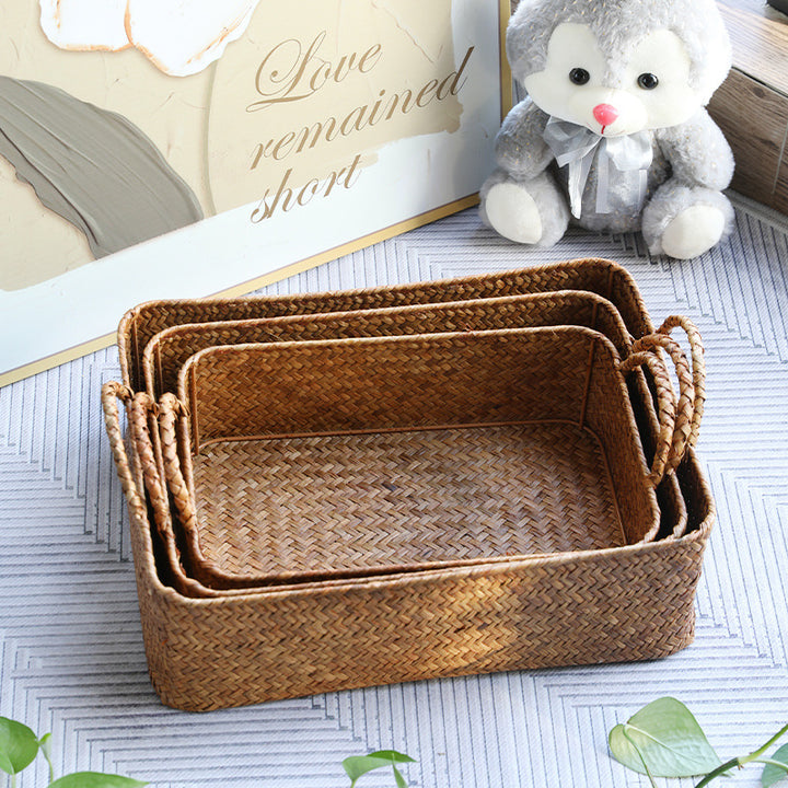 Handcrafted Natural Woven Storage Tray Bowlift