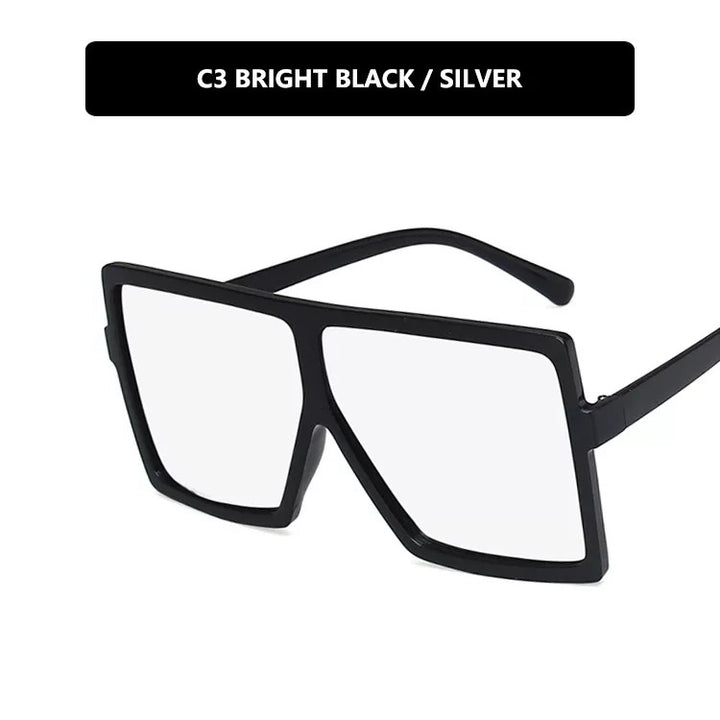 Women modern oversized sunglasses with transparent frame and stylish lenses Bowlift