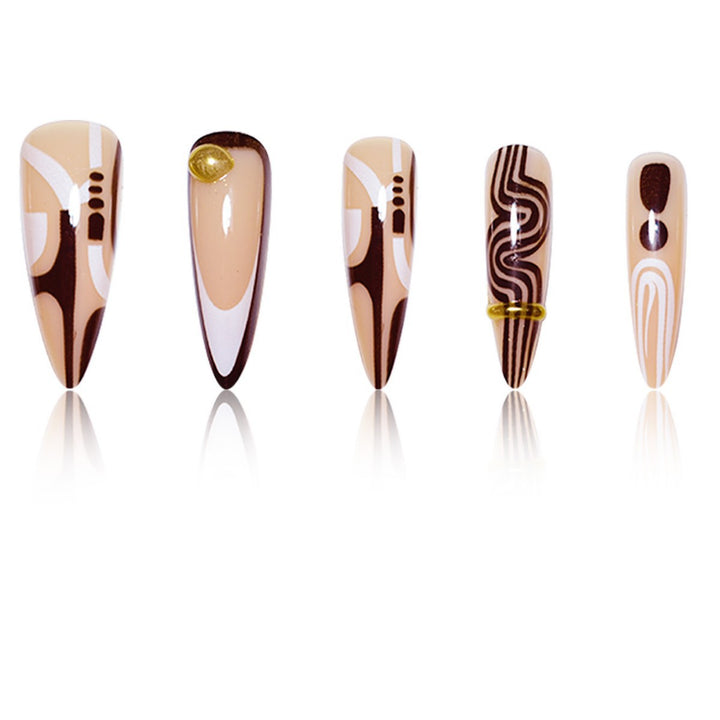 Decorative Stiletto Press-On Nail Art Extensions Bowlift