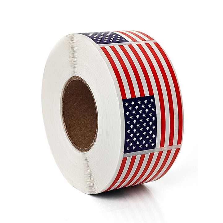Unisex sticker roll with USA flag motif permanent labels for shipping and decoration Bowlift