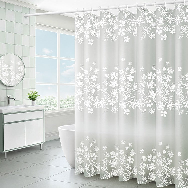Floral Patterned Waterproof Shower Curtain Bowlift
