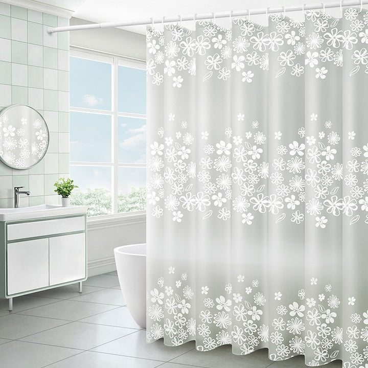 Floral Patterned Waterproof Shower Curtain Bowlift