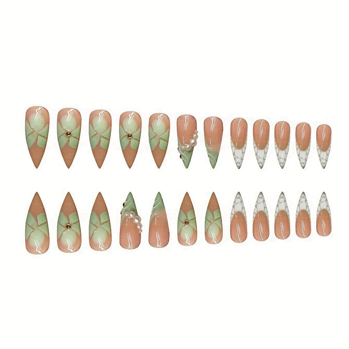 Decorative Stiletto Press-On Nail Extensions Bowlift