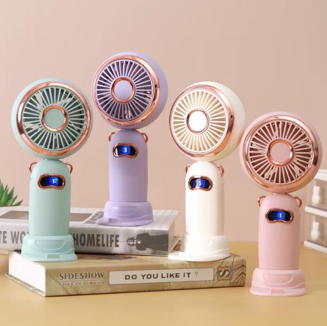 Unisex Portable Mini Hand Fan with Digital Control Bowlift