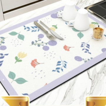 Floral Pattern Kitchen Mat Bowlift