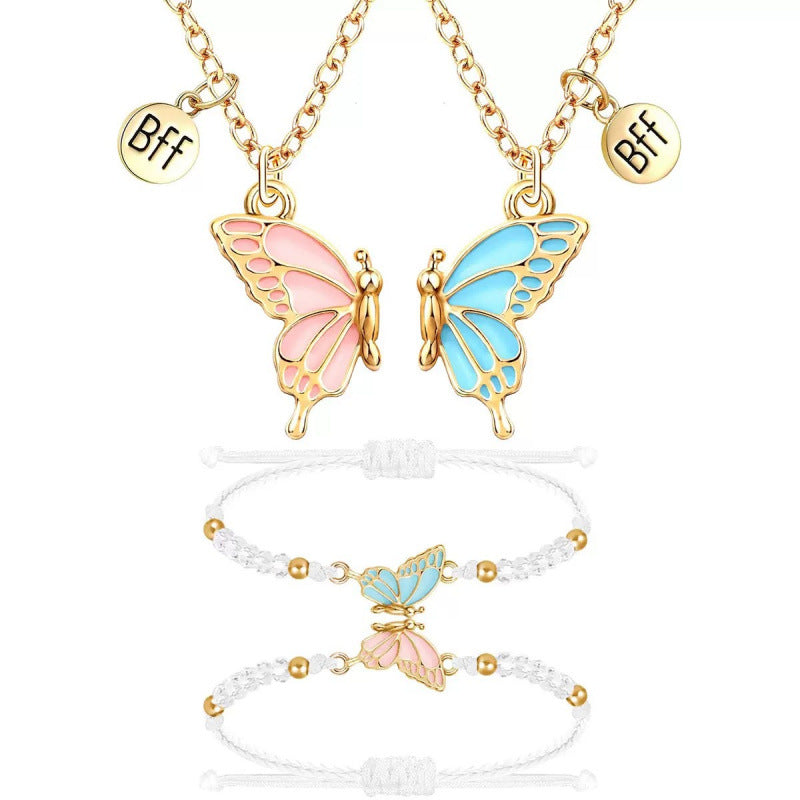 Butterfly Charm Necklace and Bracelet Set Bowlift