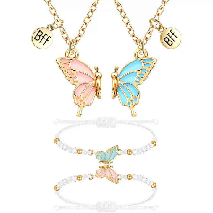 Butterfly Charm Necklace and Bracelet Set Bowlift