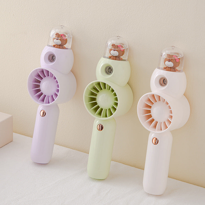 Ladies Portable Mini Hand Fan with Cute Animal Design Bowlift