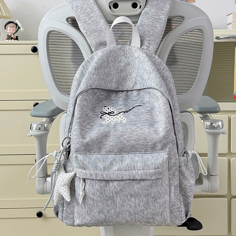 Cartoon-Embroidered Backpack