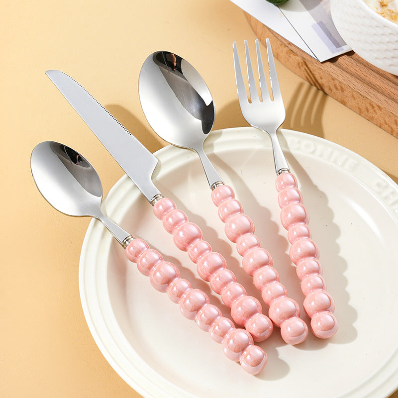 Elegant finger food fork with non-slip handle Bowlift