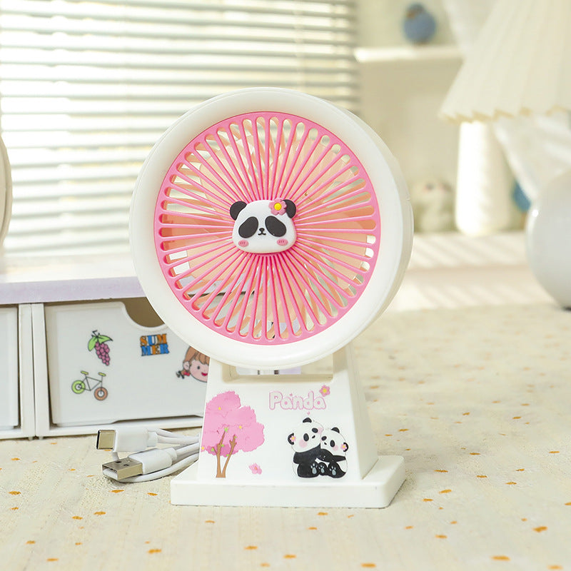 Ladies portable mini fan with cute panda design Bowlift