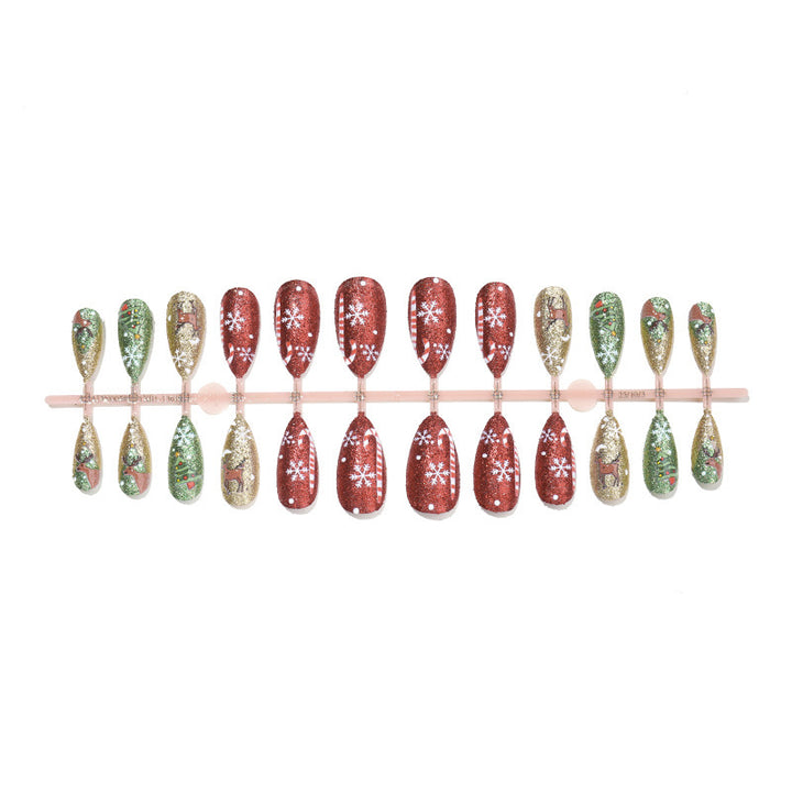 Festive Artificial Nail Set with Winter Motifs Bowlift