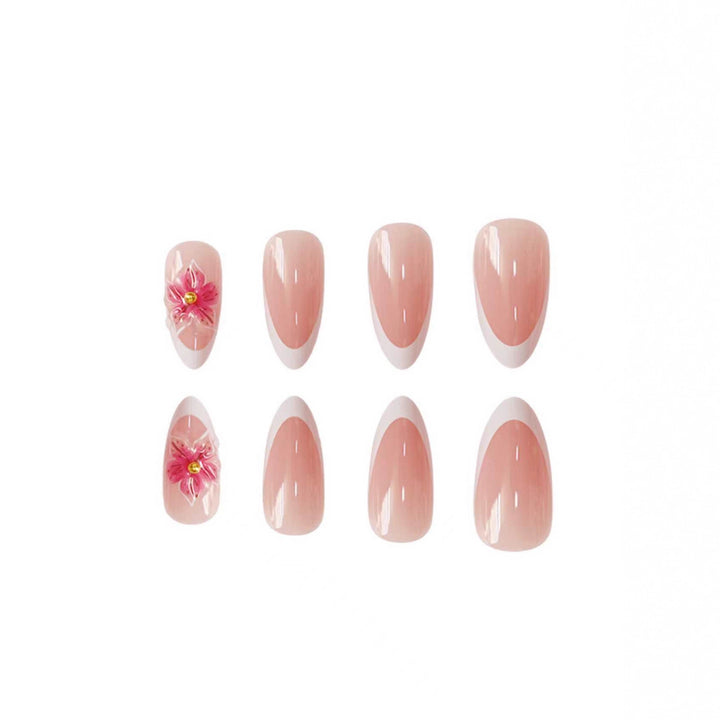 Elegant Floral Acrylic Nail Art Bowlift