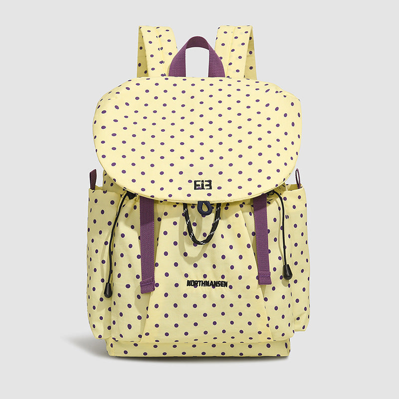 Polka Dot Patterned Drawstring Backpack