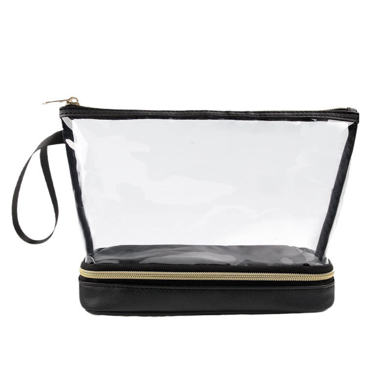 Cosmetic Organizer Bag with Transparent Design and Divided Interior Compartment Bowlift