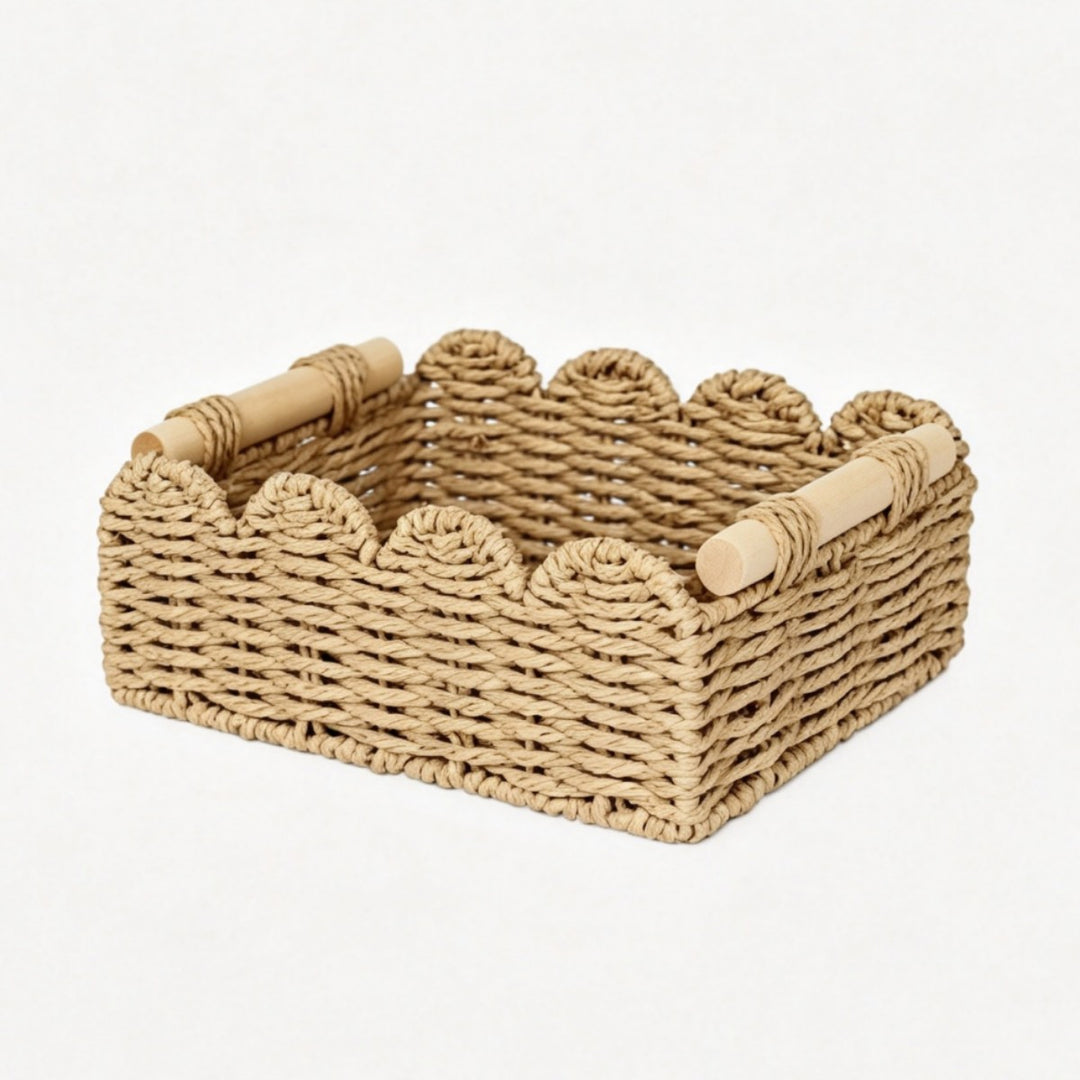 Decorative storage basket with wave edge Bowlift