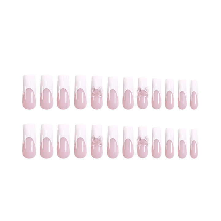 Artificial nails with 3D flower decoration Bowlift