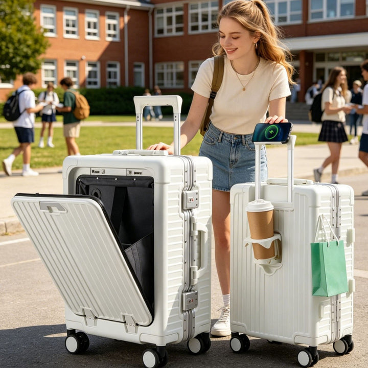 Unisex Smart Hard Shell Travel Suitcase Bowlift