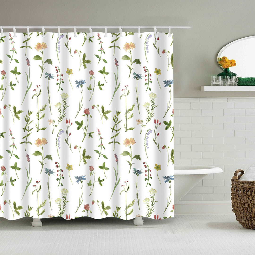 Floral Patterned Bathroom Shower Curtain Bowlift