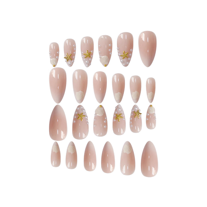 Artistic Shell-Inspired Press-On Nail Art Bowlift