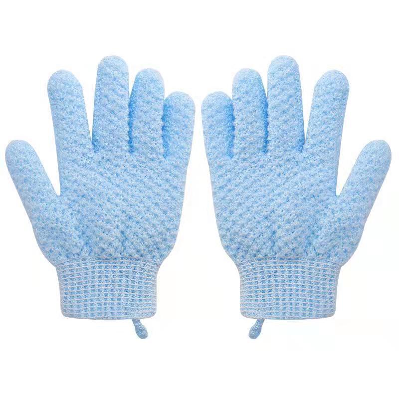 Exfoliating Bath Gloves with Deep Textured Scrub Surface and Elastic Wrist Bowlift