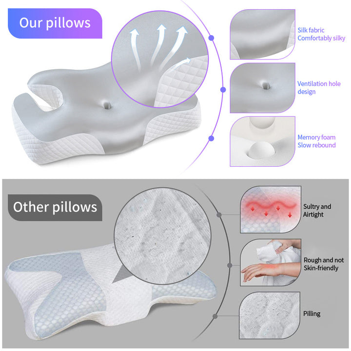 Ergonomic Neck And Shoulder Sleep Pillow With Cooling Gel Surface Bowlift