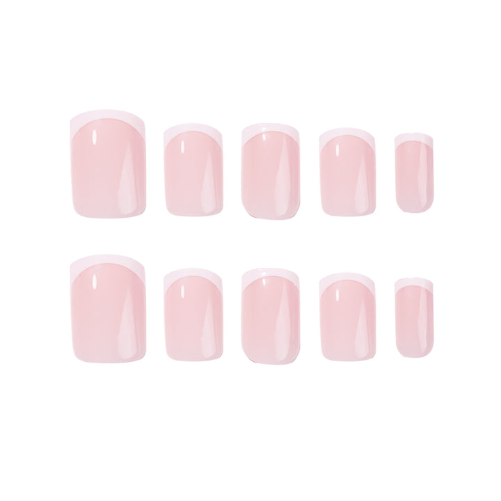 Elegant high-gloss nail art with French design Bowlift