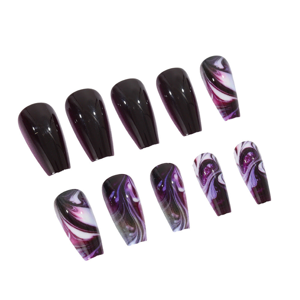 Artificial nails in modern marble design Bowlift