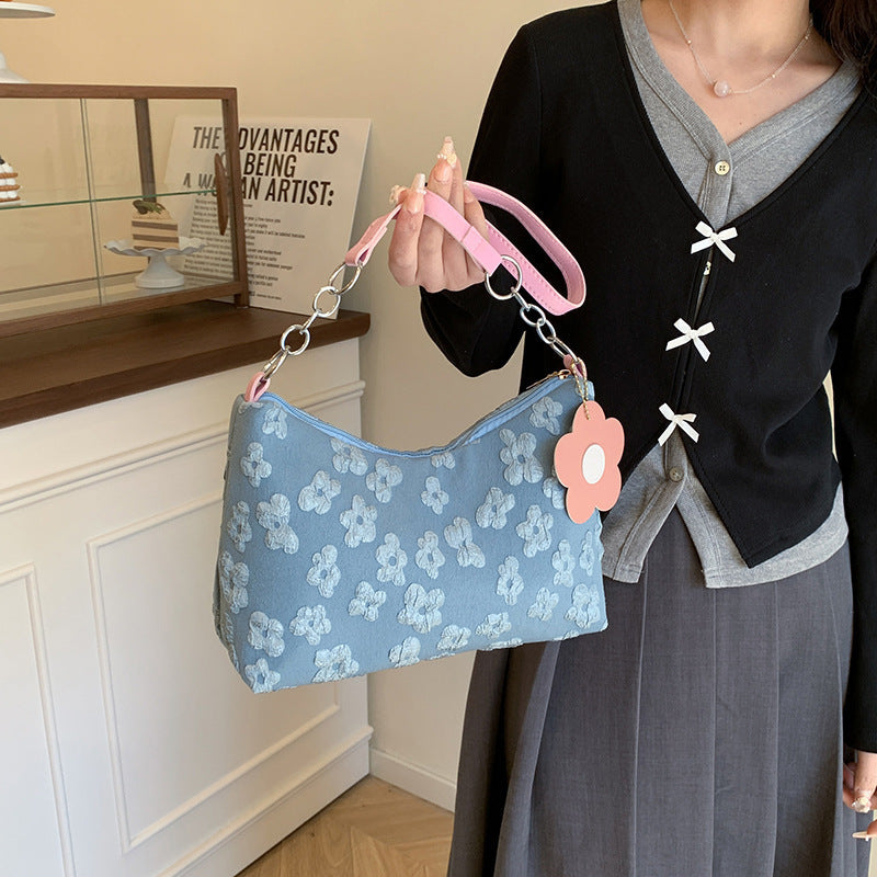 WoStylish Hobo Handbag with Floral Charm Bowlift