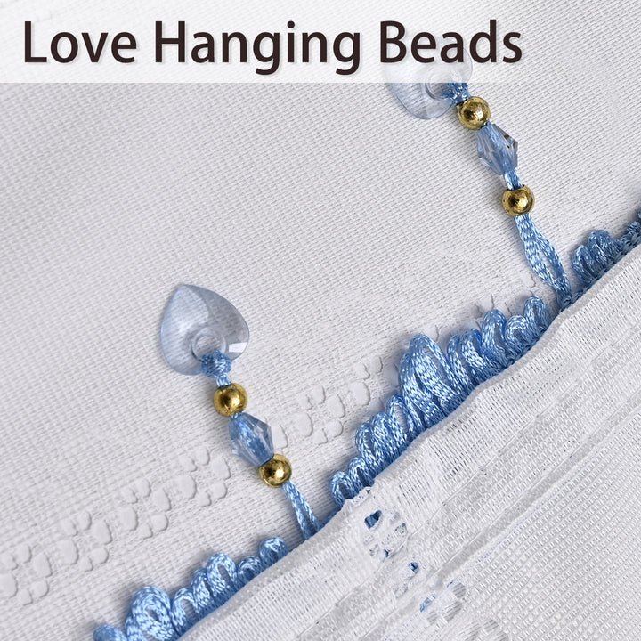 Elegant Beaded Kitchen Valance Curtain