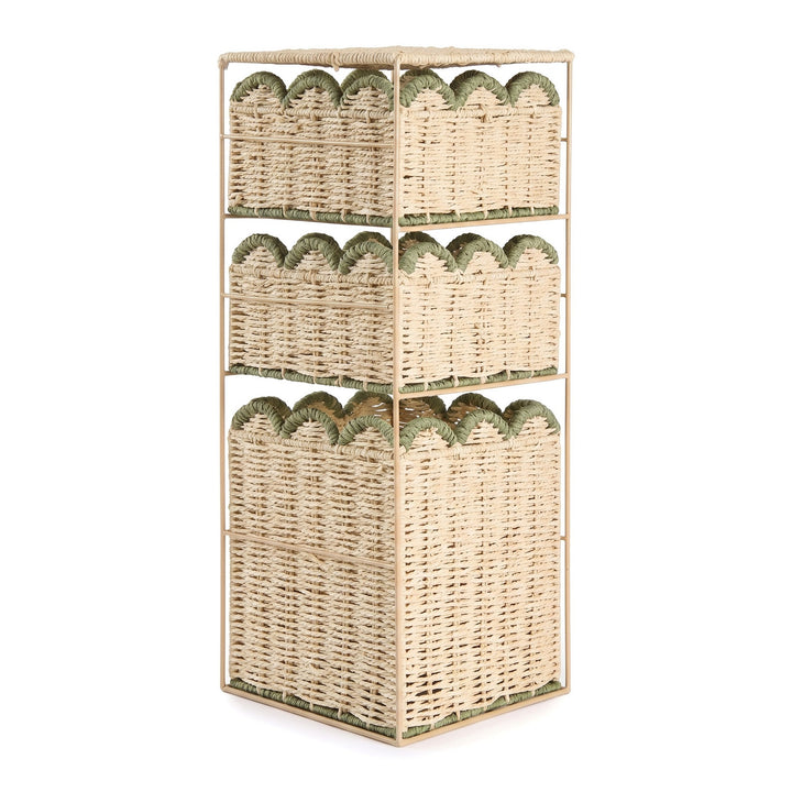 Stylish storage system with woven baskets Bowlift
