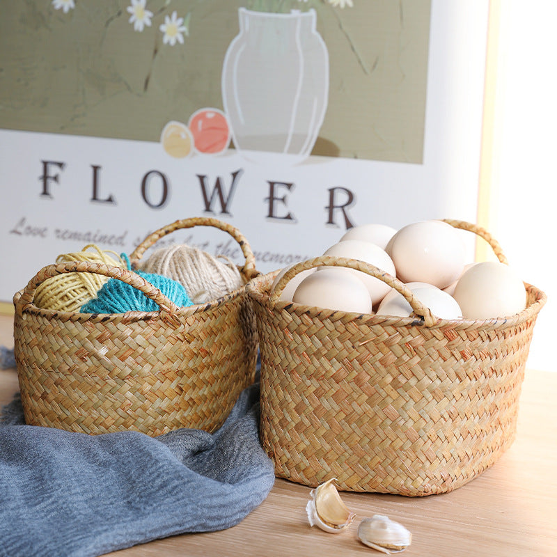Unisex Braided Storage Basket with Ergonomic Handles Bowlift